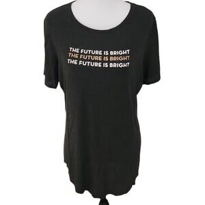 Old Navy The Future Is Bright Charcoal Black Graphic‎ T-Shirt Large